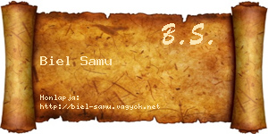 Biel Samu névjegykártya